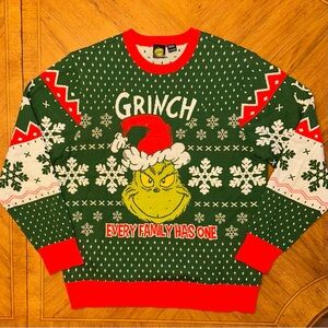 The Grinch Ugly Christmas Knit Sweater – “Every Family Has One” Size XL